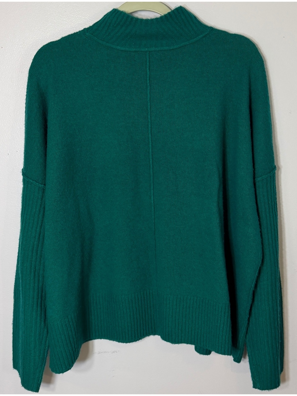 NWT Simply Vera Wang luxe cashmere blend mock neck sweater green very soft large